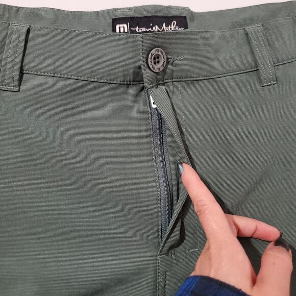 Travis Mathew Beck 10" Golf Chino Shorts Mens 42 Blue Green Active Performance - Picture 5 of 8